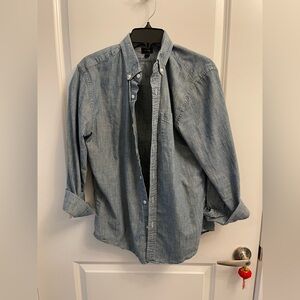 J. Crew Blue Casual Button Down Chambray Shirt - Medium